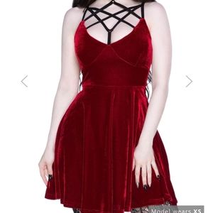 Killstar Magica Skater Dress Ruby XS